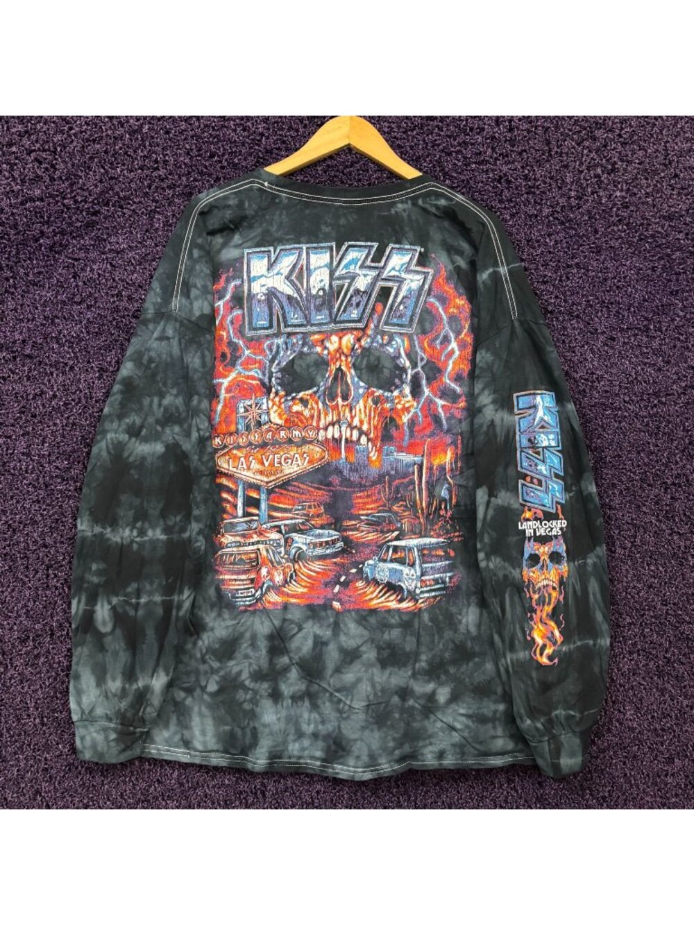 KISS Landlocked in Vegas Metal Band Tie Dye Long Sleeve 3XL
